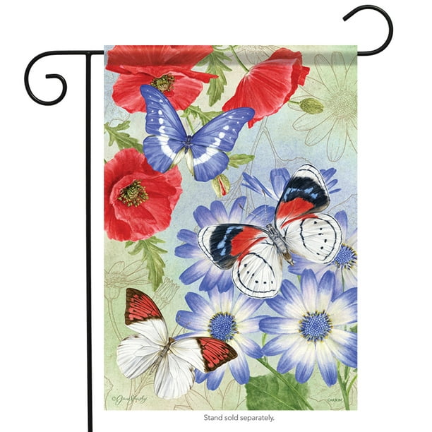 Patriotic Butterflies Summer Floral Garden Flag Insect Mini Double ...
