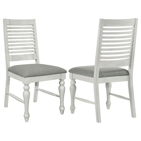 Aventino Madera Comedor Silla Auxiliar Vintage Blanco( Juego de 2)