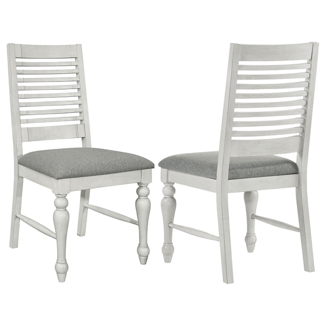 Aventino Madera Comedor Silla Auxiliar Vintage Blanco( Juego de 2)