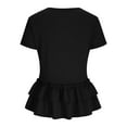 thumbnail image 6 of Aboser Women's Summer Short Sleeve T-Shirts 2026 Peplum Babydoll Tunic Tops Dressy Casual Ruffle Hem Shirt Casual Crew Neck Blouses, 6 of 9
