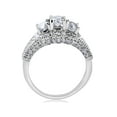 thumbnail image 2 of 1 3/4ct Round Three Stone Pave Diamond Engagement Ring 14k White Gold, 2 of 3