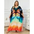 thumbnail image 5 of Sunforyou Women Print Kaftan Dresses Plus Size Swimsuit Coverup  Summer House Dress Caftan Loungewear, 5 of 5