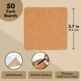 thumbnail image 5 of YANI -50 Pack Square Self Adhesive Cork Backings Tiles Sheets For Coasters, 3.7 In, 5 of 6