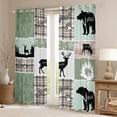 thumbnail image 2 of Bear Curtains, Rustic Farmhouse Blackout Curtains For Kids Boys Teens Adult Bedroom, Vintage Cabin Lodge Curtains & Drapes Forest Animal Patchwork Window Curtains, 52"Wx63"L 2 Panels, 2 of 5