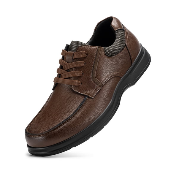 Fittington Men's Casual Business Oxfords Leather Shoes Wide Fit Lightweight Slip-On Dress Shoes for Men 10.5 Extra Wide