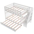 thumbnail image 5 of HomeRoots 403665 White Over Full Farmhouse Style Bunk Bed with Trundle & Staircase - Full Size, 5 of 5