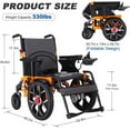 thumbnail image 2 of Ontrip Electric Wheelchairs for Adults Capacity 220lbs, Weight 90lbs, 12Ah Battery, Orange, 2 of 8