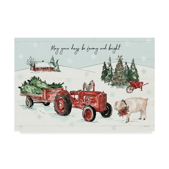 Trademark Fine Art 'Holiday on the Farm I Farmy and Bright' Canvas Art by Anne Tavoletti