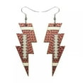 thumbnail image 4 of Lightning Wood Cut Geometric Football Print Baseball Women Sport Earrings, 4 of 9
