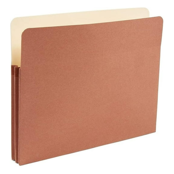 Expanding File Pockets - Letter Size, 1 3/4" Expansion, 25 Pack - Brown Paper File Folders for Document Organization & Storage