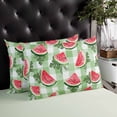 thumbnail image 4 of Red Watermelon Throw Pillow Cover 20 x 30 Inch Decorative Pillow Cover Summer Leaves Green Plaid Farm Pastoral Lumbar Pillowcase Seasonal Rectangle Cushion Case for Couch Sofa Bed Living Room, 4 of 7