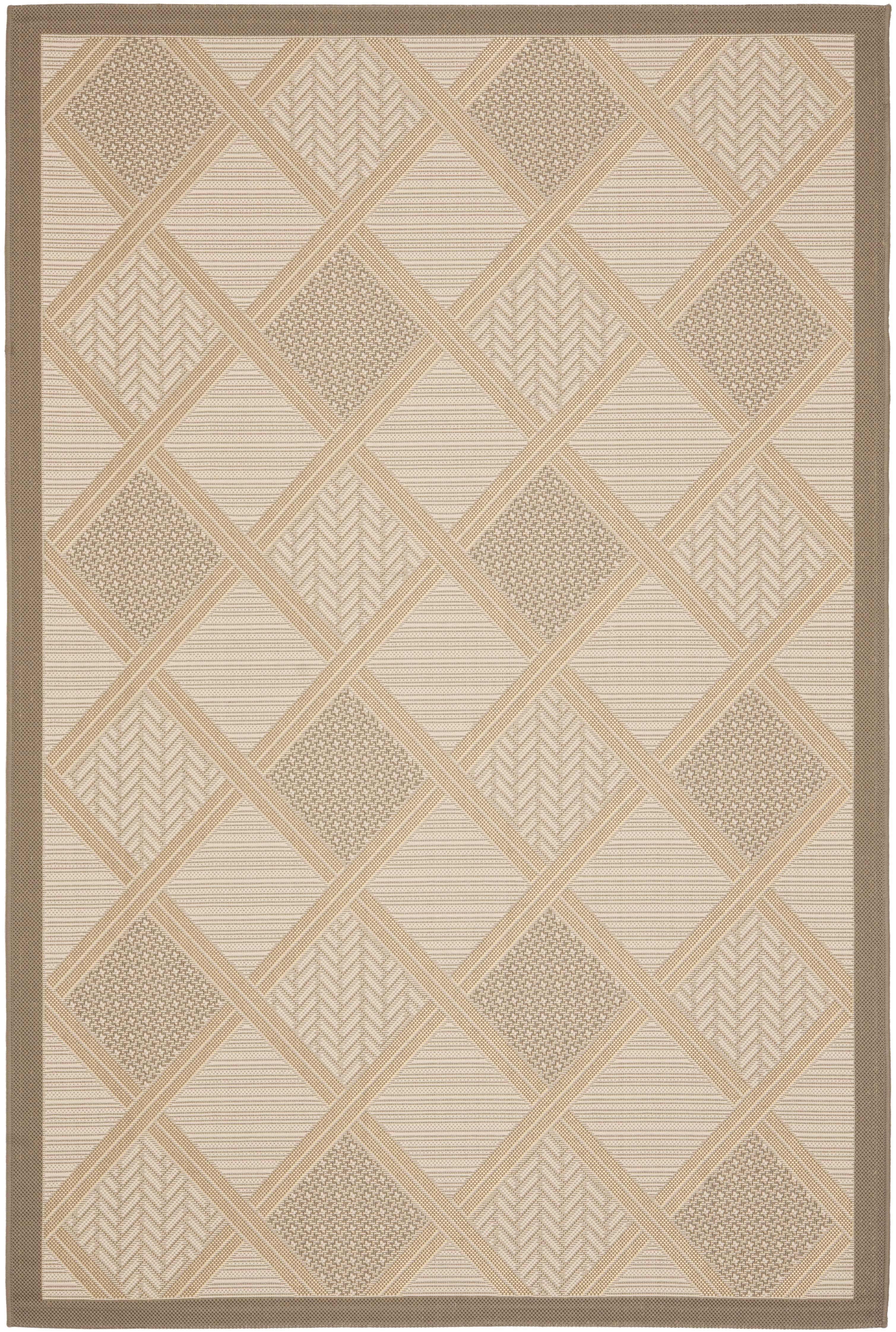 Safavieh Courtyard Shawn Geometric Indoor/Outdoor Area Rug, Dark Beige/Beige, 6'7" x 9'6"