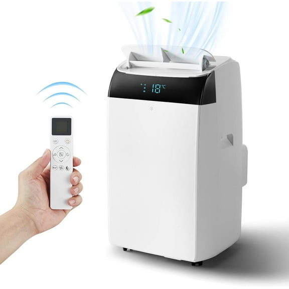 Lumiparty 14,000 BTU Portable Air Conditioner, 3-in-1 Floor AC Unit with Dehumidifier & Fan, Remote Control for Home, Office, School, White