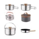 thumbnail image 3 of Kit de utensilios de cocina para acampar, juego de cocina, olla antiadherente de acero inoxidable para exteriores con hervidor, 3 of 9
