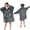 Gray-short, variant on PMONPA Heated Wearable Blanket, Oversized Wearable Heated Blanket for Adult Extra Long Version, Sherpa Fleece Blanket Hoodie, One Size, Grey