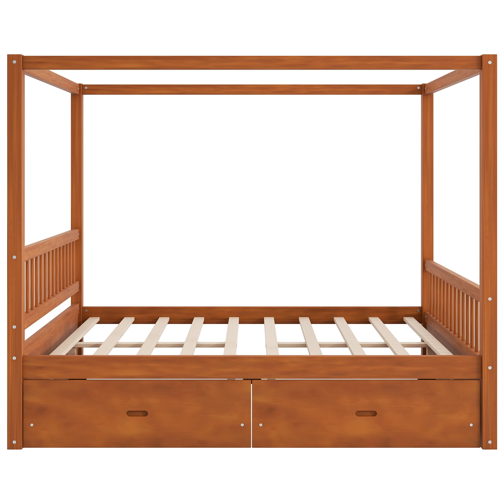 Queen Size Canopy Bed with 2 Storage Drawers