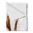 thumbnail image 2 of Boxer Dog Soft Flannel Fleece Throw Blanket, Funny Playful Puppy Lying on His Back Resting His Paws, Cozy Plush for Indoor and Outdoor Use, 50" x 70", Pale Caramel Dark Brown, by Ambesonne, 2 of 5