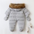 thumbnail image 4 of Hwmodou Baby Snowsuit Infant Boys Girls Winter Thicken Coat Hooded Pocket Jacket Snowsuits With Gloves Toddler Windproof Warm Jumpsuit Snow Wear Outerwear Activites Bodysuits,6-12M, 4 of 6