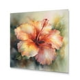 thumbnail image 2 of Designart "Hibiscus Petals Orange Green II" Floral Hibiscus Metal Wall Art, 2 of 5