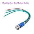 thumbnail image 7 of 1 Pcs 5/8 Inch Stainless steel Latching Button Switch 1NO 10A 12-24V Blue Button Lamp with Socket Plug with Wire, 7 of 7