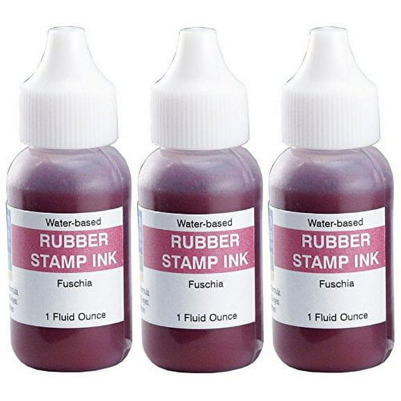 Infusion Stamp Ink Refill Bottles, 1-Ounce, 3-Pack, Fuchsia