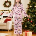 thumbnail image 2 of Gubotare Christmas Pajamas for Girls Girls Pajama Set Long Sleeve Tops & Pants Soft Kids Sleepwear Cute Prints 5T 6T (Pink,5-6 Years), 2 of 9