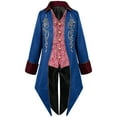 thumbnail image 2 of Penkiiy Manteau Queue-de-Pie pour Hommes Liquidation Hommes Patchwork Col Rabattu Manches Longues Cosplay Manteau Queue-de-Pie Bleu Manteau Queue-de-Pie, 2 of 9