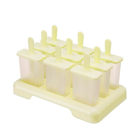 

Qino 4/9 Cells Popsicle Ice Cream Mold Reusable Silicone DIY Ice Lolly Stick With Popsicle Sticks Easy Clean Beige Large