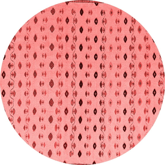 Ahgly Company Indoor Round Solid Red Modern Area Rugs, 4' Round