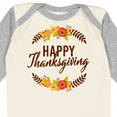 thumbnail image 4 of Inktastic Happy Thanksgiving with Fall Floral Boys or Girls Long Sleeve Baby Bodysuit, 4 of 5