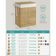 thumbnail image 6 of LEDREM 65L Foldable Laundry Hamper with Lid , Capacity Synthetic Rattan Basket, Removable Washable Liner, 23.6 Inch, Goose Yellow, 6 of 10