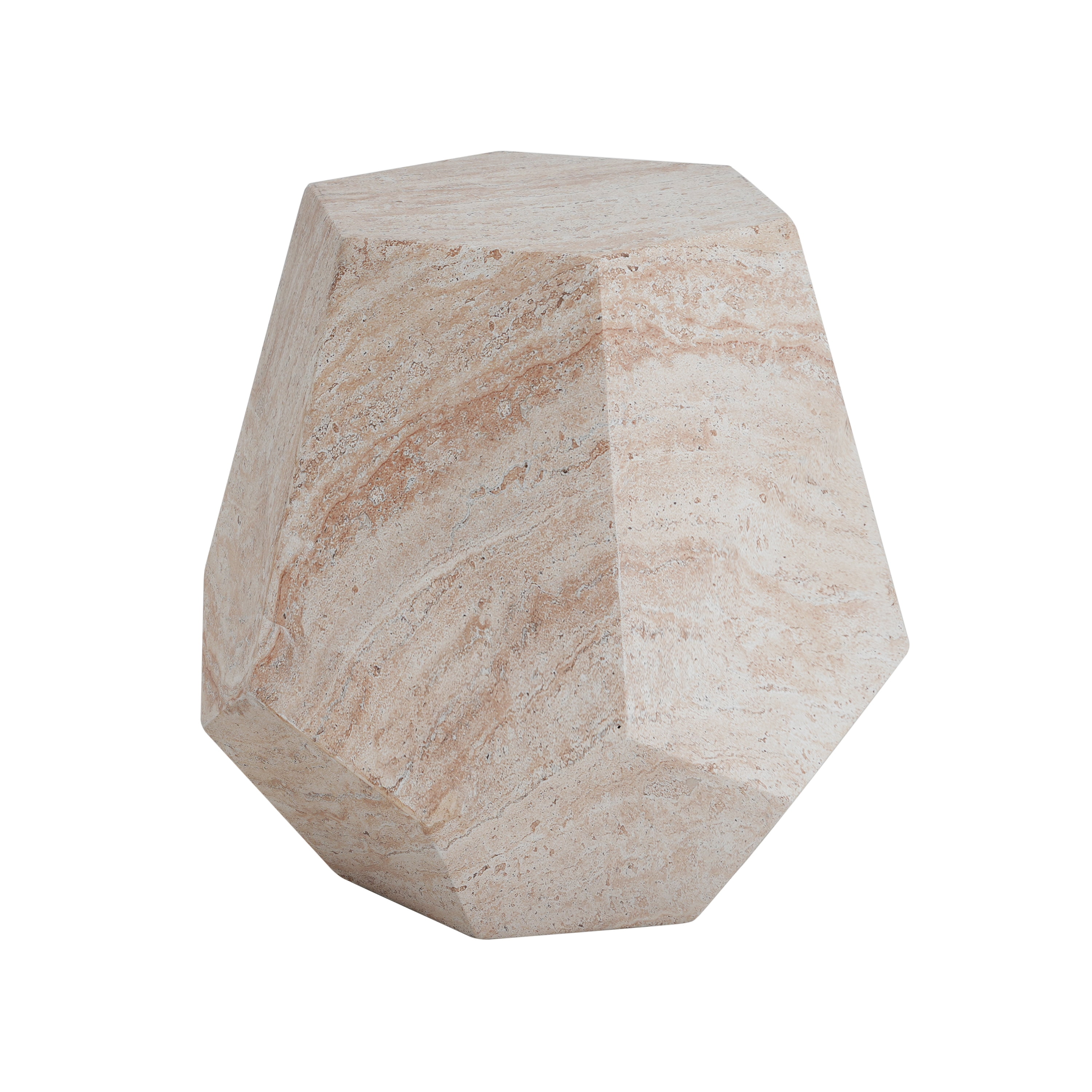 Side Table, Outdoor Lightweight Concrete Black Marble Effect Table for Patio Balcony Garden, Black Marble