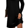thumbnail image 4 of DYMADE Women Solid Cold Shoulder Sleeve Casual V-neck Slim Dress, 4 of 4