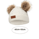 thumbnail image 2 of Gorro para niño pequeño, gorro de punto con pompón doble de invierno de color, 2 of 5
