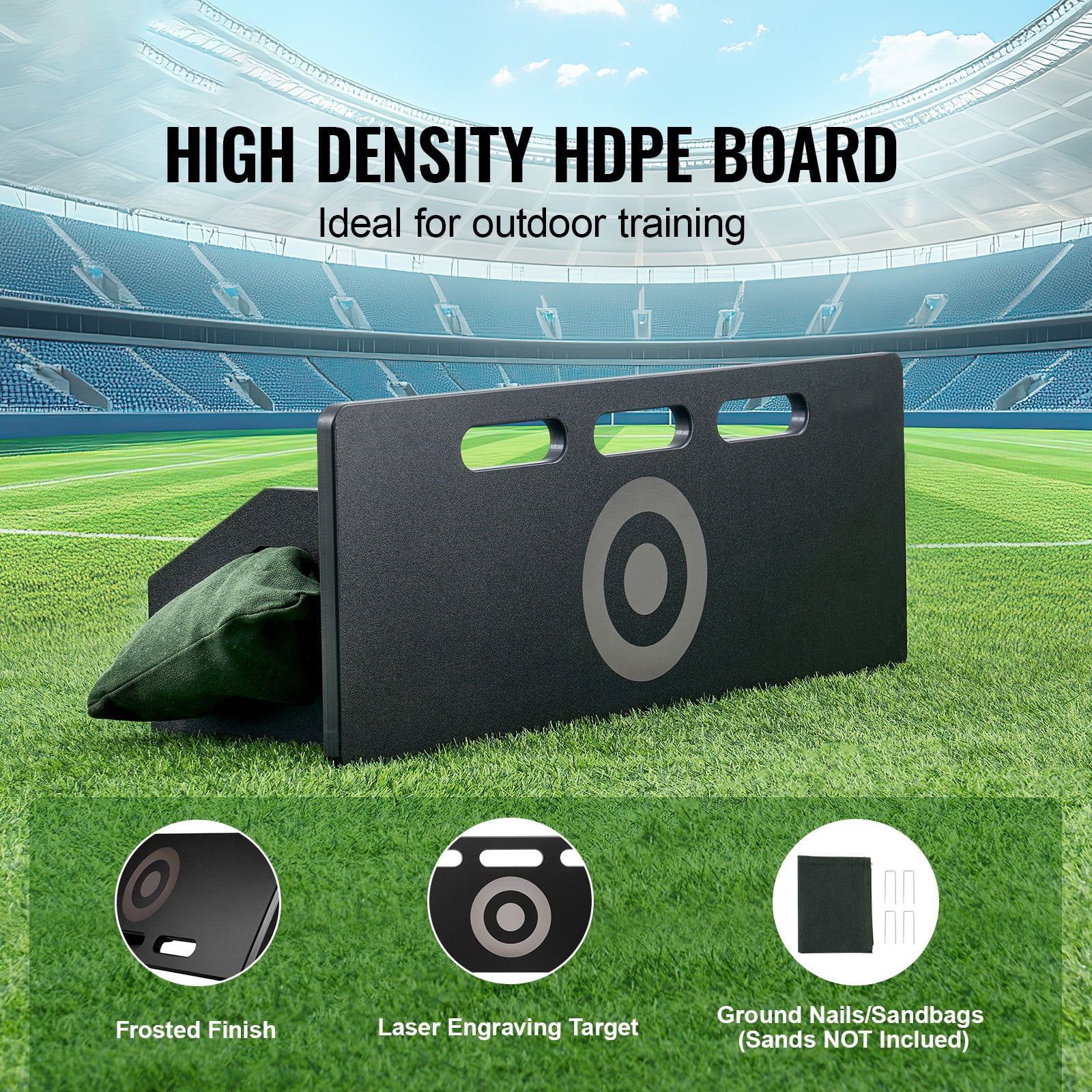 KFFKFF Football Return Board, Compact 32"X12" Football Barrier with Dual Angle Bounce, Collapsible HDPE Return Panel, Football Coaching Gear for Children and Adults, Drills for Passes & Shots