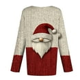 thumbnail image 6 of asdoklhq Long Sleeve Tops Christmas Christmas Women's Fashion Tees Casual Round Neck Loose T Shirt Long Sleeve Christmas Print Shirt Multicolor S, 6 of 6