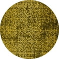 thumbnail image 1 of Ahgly Company Indoor Round Oriental Yellow Industrial Area Rugs, 5' Round, 1 of 4