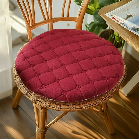 Coussin Rond Moelleux, Coussin D'Assise Ergonomique en Tissu Floqué, Support pour Chaise de Bureau et Tabouret de Sol, Confort Polyvalent pour De, Rouge, JKODE