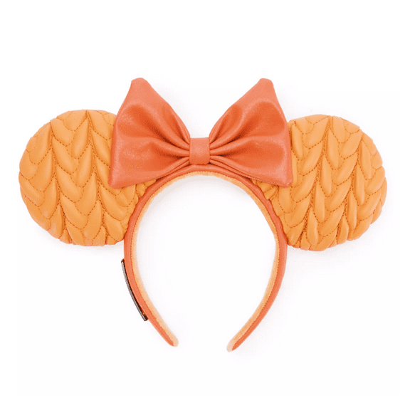 Disney Parks Minnie Mouse Orange Loungefly Ear Headband for Adults Pumpkin Spice