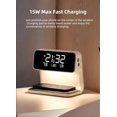 thumbnail image 2 of 15W Wireless Charger Bedside Lamp Digital Clock, Alarm Clock Three-Speed Dimming Warm Night Light Atmosphere Smart Calendar Desk Lamp Gifts for Birthday/Christmas/Family/Friends, 2 of 9