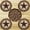 Burgundy, variant on Earth Rugs 29-CB313BS Black Star Coasters in a Basket
