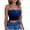 Navy, variant on Mgmyaa Women's Casual Tube Top Square Neckline Pull-On Sequin Stretchable Skinny Solid Color for Casual