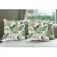 thumbnail image 2 of Ambesonne Cheetah Throw Pillow Cover Pack of 4, Modern Jungle Leaf Scene, 4 Pcs-16" x 16", Jade Green Mustard and White, 2 of 5