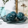 thumbnail image 2 of Juego de esferas de mosaico de 8 cm para centros de mesa: cuencos, bolas de espejo y orbes de cristal de mosaico. Azul 3pcs, 2 of 9