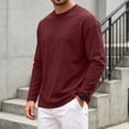 thumbnail image 6 of OYXSER Men's Long Sleeve T Shirt Crew Neck Cotton Soft Lightweight Basic Tee 9 Colors S-3XL, 6 of 9