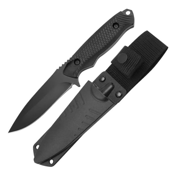 Fixed Blade Knife, Full Tang Hunting Knife, Emergency Rope for Tactical, Survival, Camping, Hiking