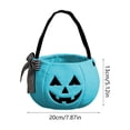 thumbnail image 2 of Halloween Pumpkin Candy Bag with Bow, Handheld Bucket Candy Bags Halloween Holiday Decoration (1PC Blue), 2 of 6