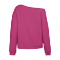 thumbnail image 4 of Womens off The Shoulder Sweatshirt Comdrip off The Shoulder Sweatshirt for Women Oversized Long Sleeve Fleece Basic Pullover Sweatshirts with Pockets Cute Sweatshirts Hot Pink M, 4 of 6