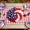 thumbnail image 4 of 4th of July Patriotic Wreath for Front Door– 15.75 inch 250th Anniversary American Flag Theme Red White Blue Handmade Flower Shaped Wreath,Memorial Day Independence Day Hanging Decoration, 4 of 6