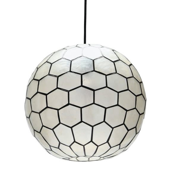 Creative Co-Op Capiz Honeycomb Ceiling Light
